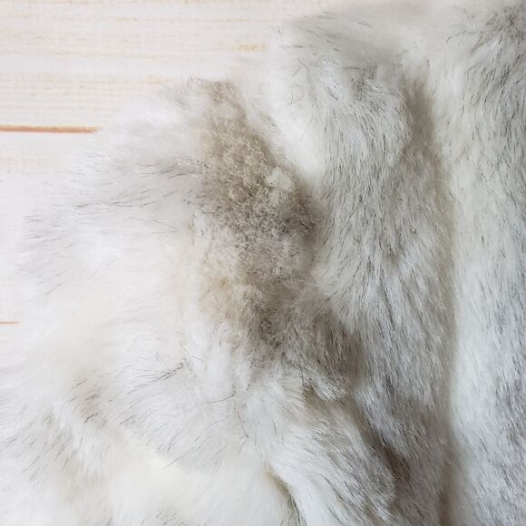 Vintage Avec Tu Glenoit Lined Faux Fur Coat 1970 Size 13 Made in USA Cream Gray - Picture 11 of 16